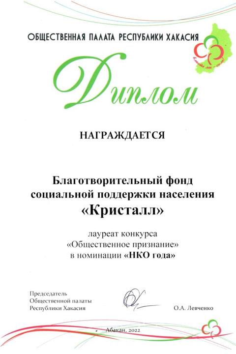 Благотворительный фонд «Кристалл» стал НКО года