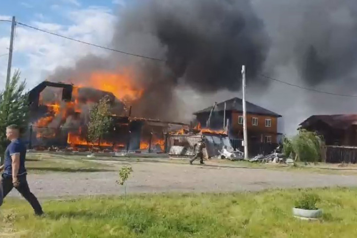 В Абакане  был сильный пожар