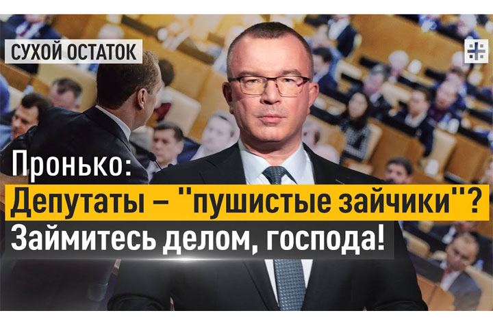 Пронько: Депутаты – «пушистые зайчики»? Займитесь делом, господа!