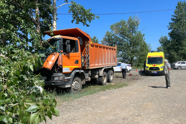 В Хакасии на Аскизском тракте большегруз врезался в дерево