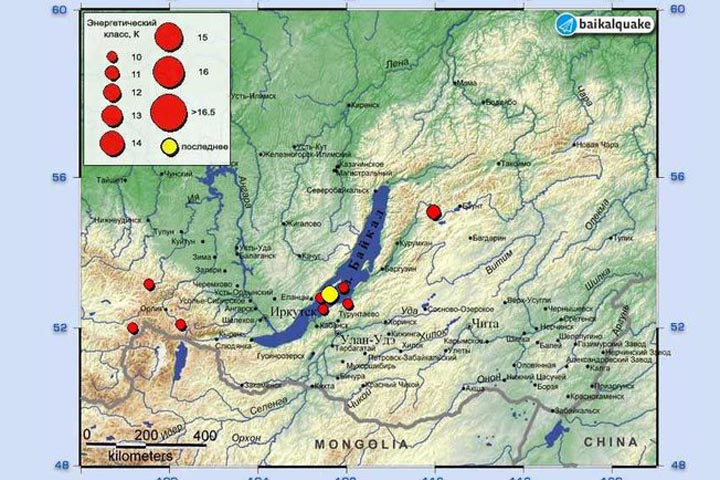 В акватории Байкала зафиксировано очередное землетрясение интенсивностью 6 баллов