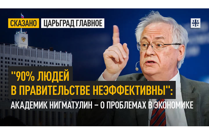 «90% людей в правительстве неэффективны»: Академик Нигматулин – о проблемах в экономике